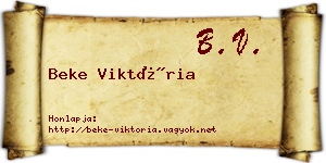 Beke Viktória névjegykártya